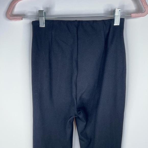 Anine Bing Black Max Pant Split Hem Ponte Stretch Knit Pintuck High Rise Size 32 - Picture 5 of 13